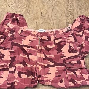 Fashion Nova Pink Camo Cargo Pants